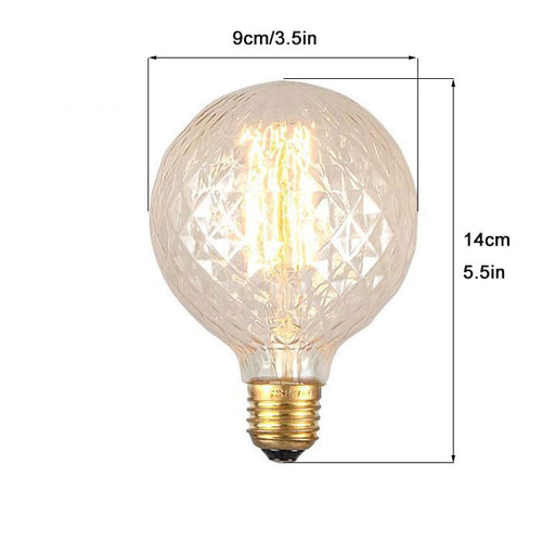 Ampoule globe déformé à incandescence filament vintage 40W Edison