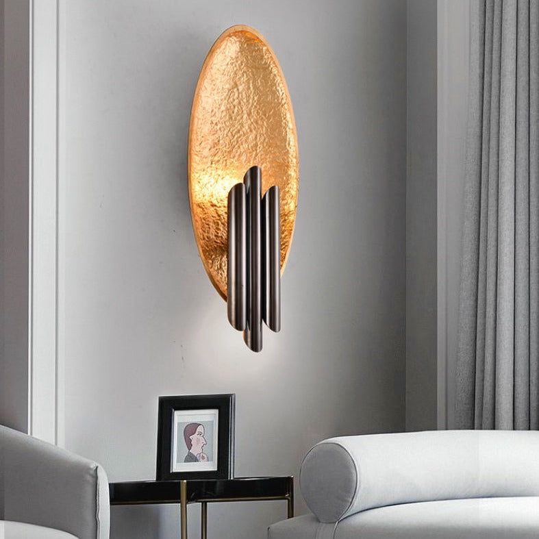 Applique murale moderne LED ovale avec tubes dorés Avery - vue 4 sur 10