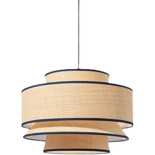 Suspension moderne avec abat-jour multiple en rotin Bria - vue 4 sur 4