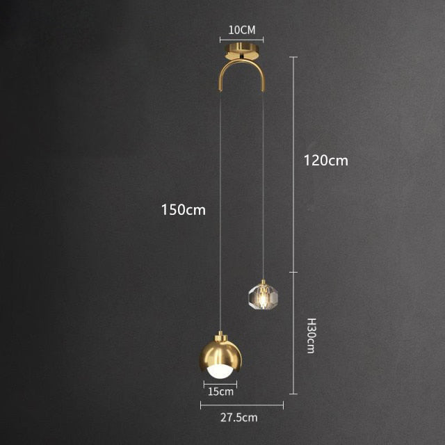Suspension design LED à double sources lumineuses Thea