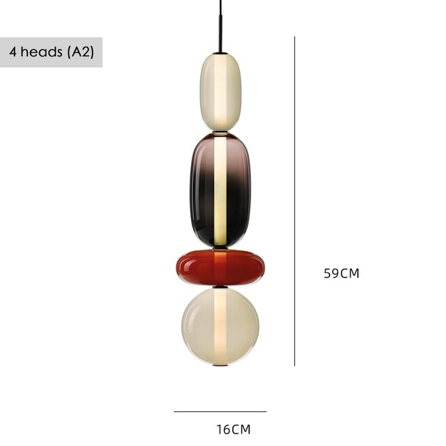 Suspension design en verre style pierres semi-précieuses Nemy