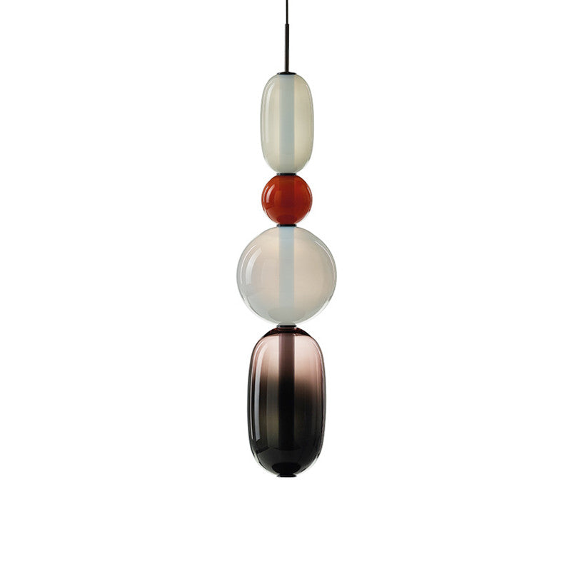 Suspension design en verre style pierres semi-précieuses Nemy