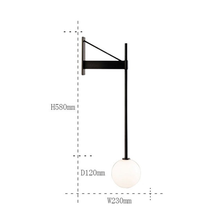 Applique murale industrielle LED minimaliste Sconce