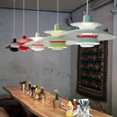 Suspension industrielle LED colorée en métal Barnaby