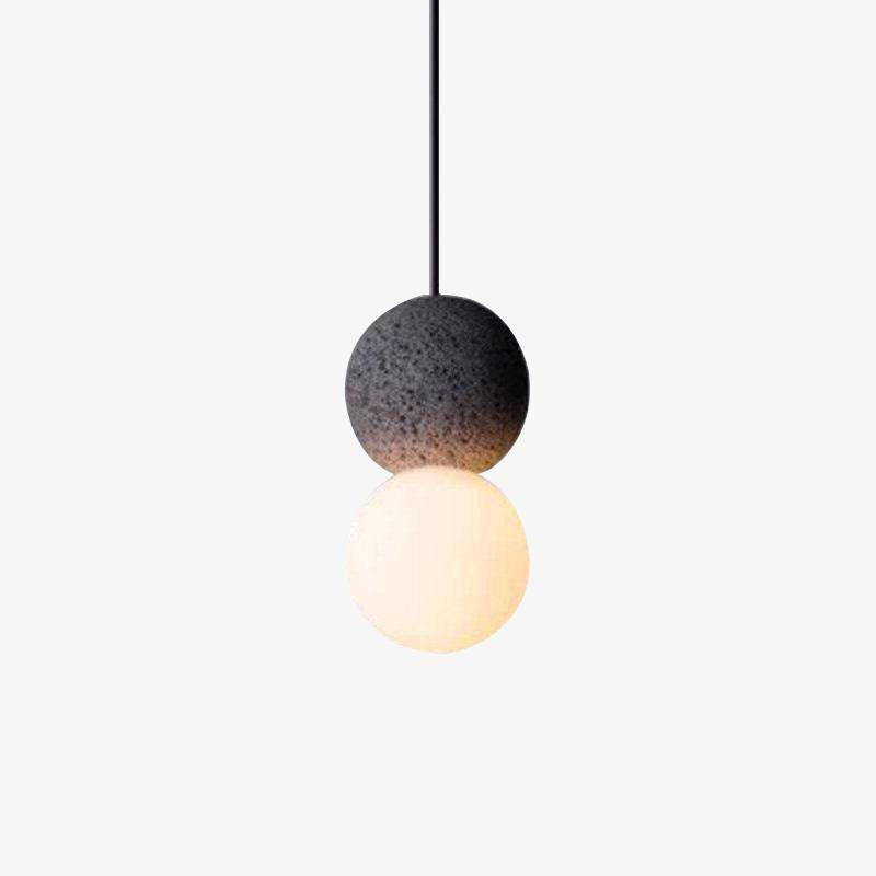 Applique design boule en ciment et boule en verre