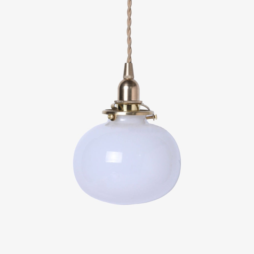 Suspension boule ovale en verre fumé coloré Brass - vue 8 sur 10