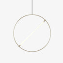 Suspension moderne LED anneau avec barre lumineuse Juncal
