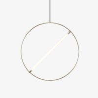 Suspension moderne LED anneau avec barre lumineuse Juncal