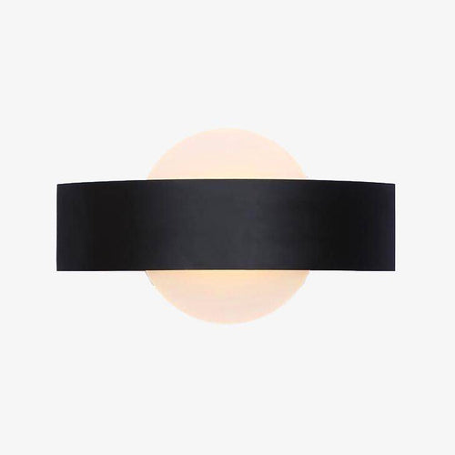 Applique design LED courbée avec boule en verre Indoor (noir ou blanc)