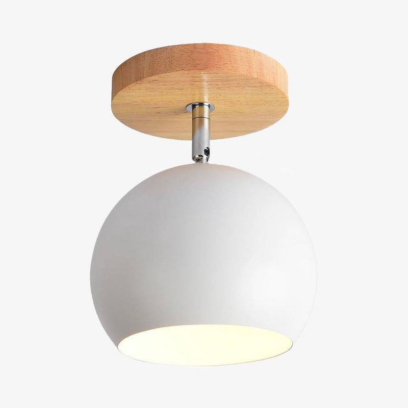 Applique LED en bois et boule en métal de couleur ajustable