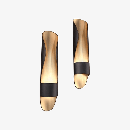 Applique murale design à LED en métal noir et doré