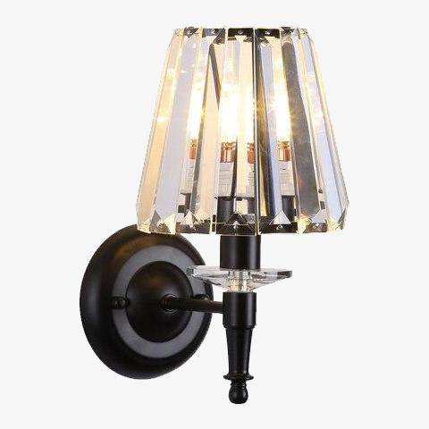 Applique murale design LED avec abat-jour en verre retro