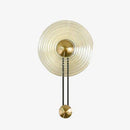 Applique murale design LED avec cercle doré et disque en verre Sconce