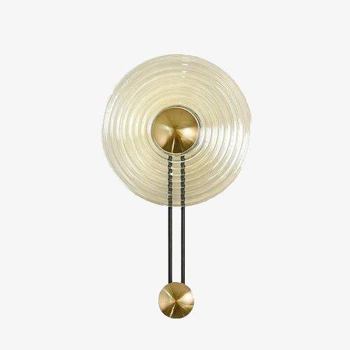 Applique murale design LED avec cercle doré et disque en verre Sconce - vue 2 sur 5