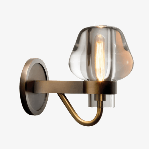 Applique murale design LED cuivré avec verre déformé