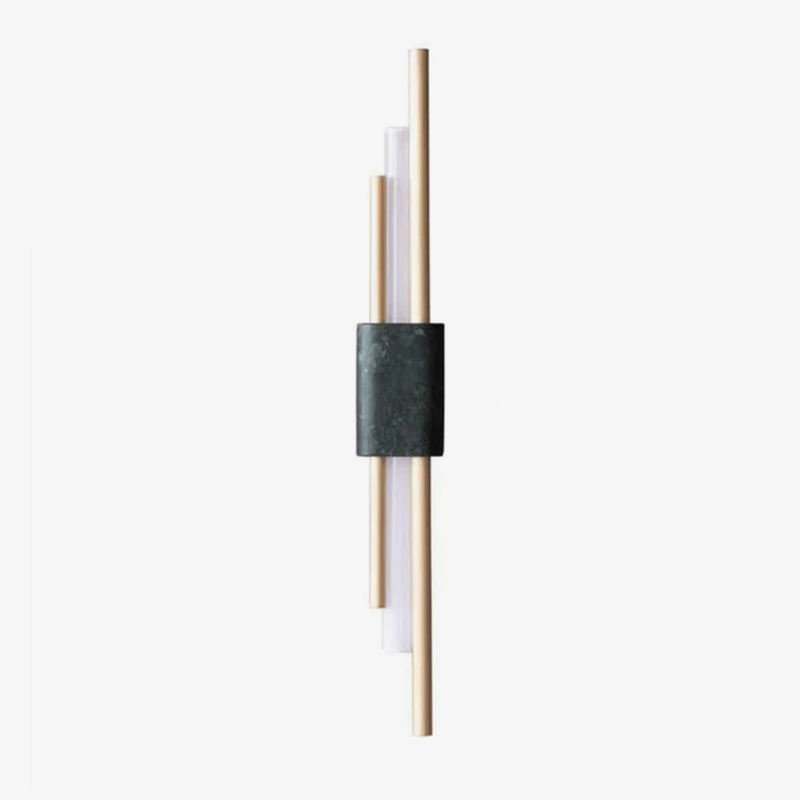 Applique murale design LED en marbre avec tube doré Sconce