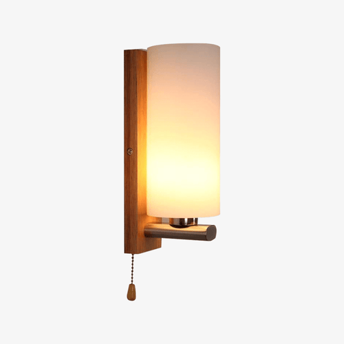 Applique murale en bois et abat-jour en verre Ashtree