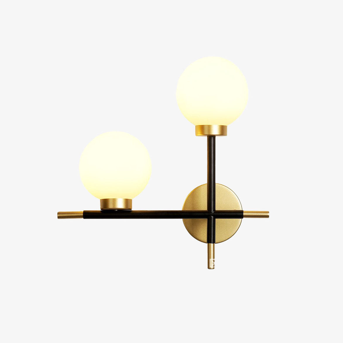 Applique murale LED design avec barres en métal boules en verre - vue 6 sur 8
