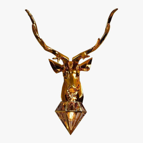 Applique murale LED design cerf (doré ou argenté)