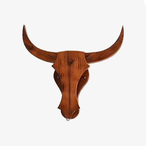 Applique murale LED en bois retro en forme de tête de cerf