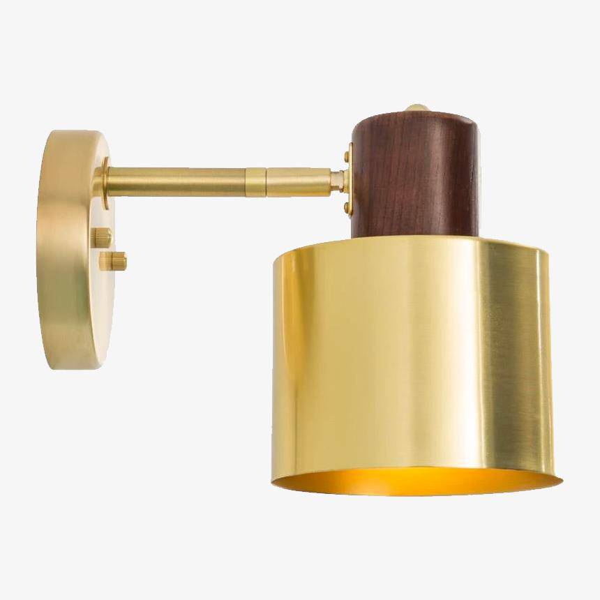 Applique murale LED en métal doré orientable