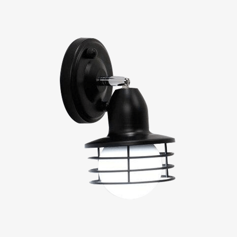 Applique murale LED extérieur style cage en métal