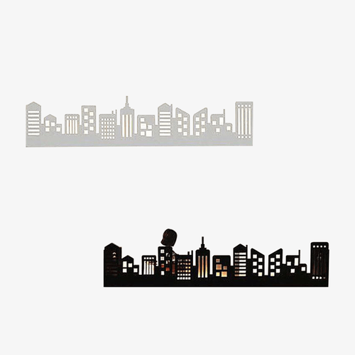 Applique murale LED scandinave en forme de ville (noir ou blanc)