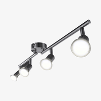 Barre à 4 spots LED chromée