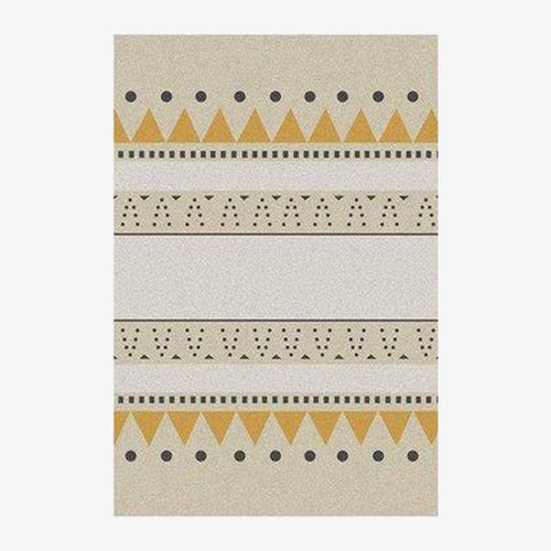 Tapis rectangle aux motifs géométriques jaunes style Keecy