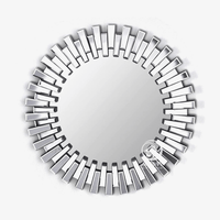 Grand miroir rond mural soleil Console