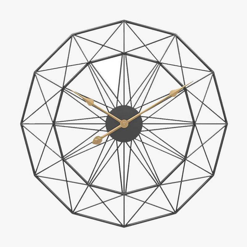 Horloge murale design rond géométrique en métal 50cm