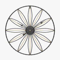 Horloge murale ronde avec rosace en métal rétro Hollow