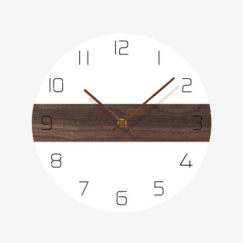 Horloge murale ronde bicolore avec bande et chiffres 30cm - vue 2 sur 7