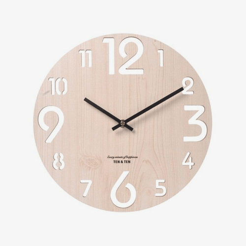 Horloge murale ronde en bois style Tee IV 30cm