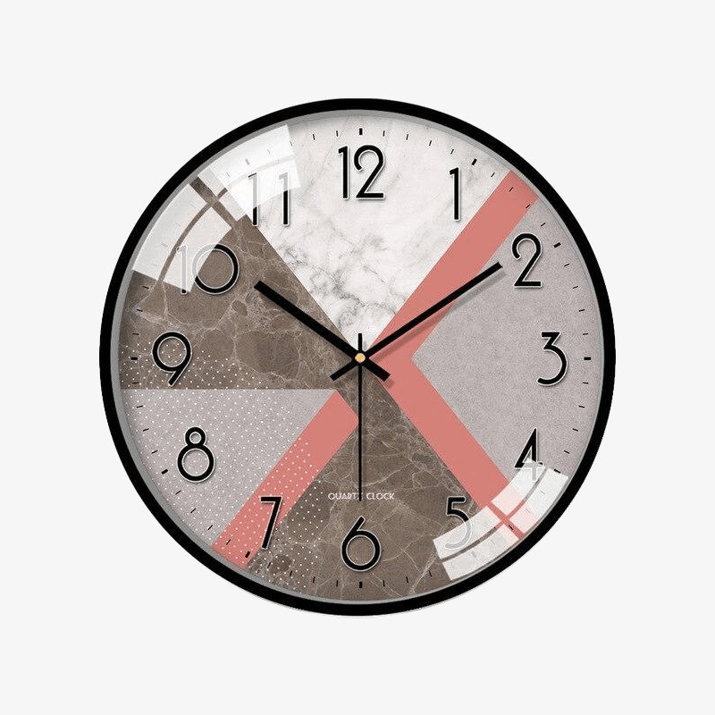 Horloge murale ronde style marbre moderne II