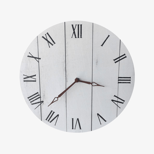 Horloge murale scandinave en bois blanc 28cm Hours