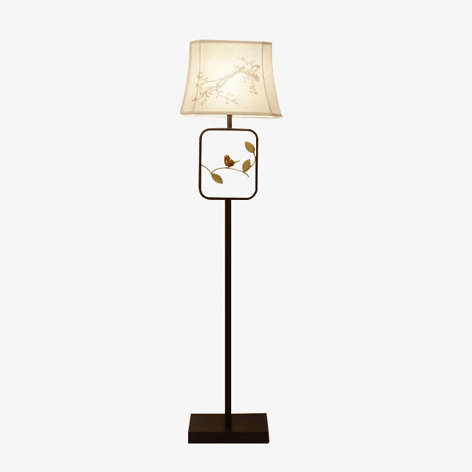 Lampadaire LED avec abat-jour en tissu European