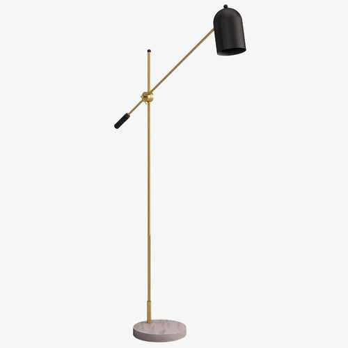 Lampadaire moderne LED ajustable doré et base marbrée