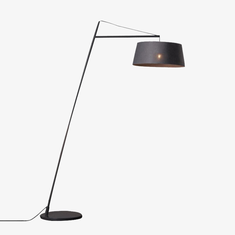 Lampadaire moderne LED avec abat-jour droit tambour Lorya - vue 2 sur 7