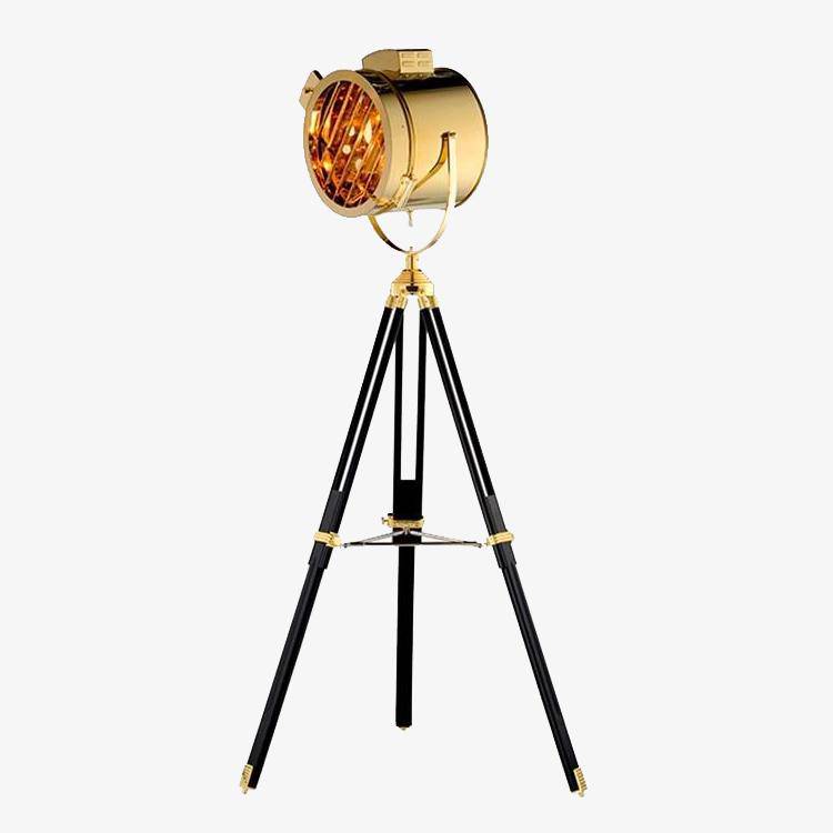 Lampadaire tripode à spot retro chromé Studio