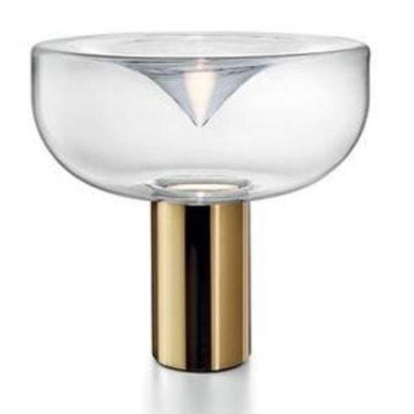 Lampe à poser design doré et bulle en verre - vue 3 sur 2