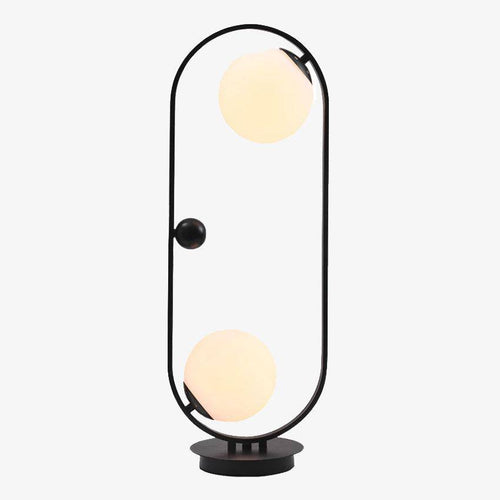 Lampe à poser LED en anneau et boule métal Creative
