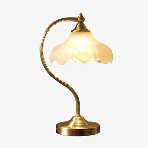 Lampe à poser vintage avec abat-jour fleur Magnolya