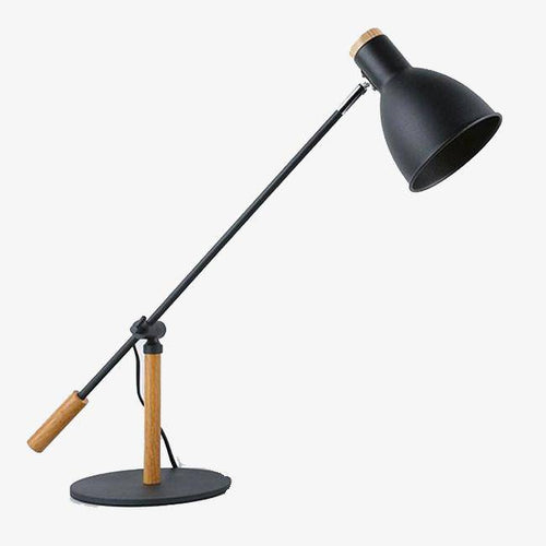 Lampe de bureau à LED ajustable métal et bois (noir ou blanc)