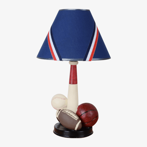 Lampe de chevet enfant avec ballons sportifs et abat-jour