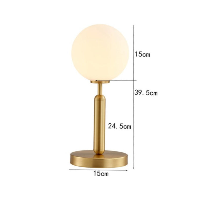 Lampe à poser avec lumière ronde et base dorée Ivy - vue 9 sur 8