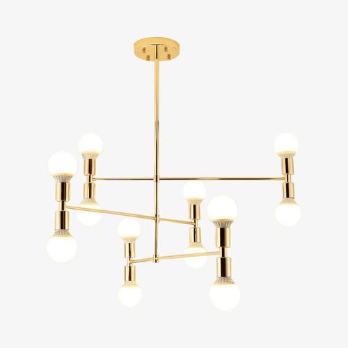Lustre design doré en métal Concise