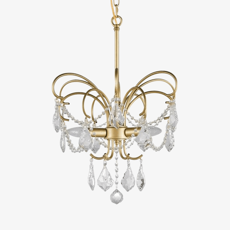 Lustre design LED avec branches dorées et verre crystal Luxury