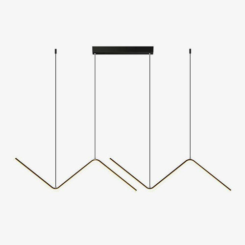 Lustre design LED en métal avec formes triangulaires modernes - vue 2 sur 8