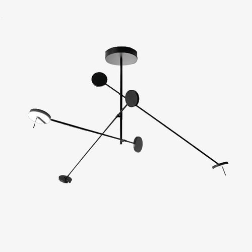 Lustre design luxury orbite en métal argenté Kaksa